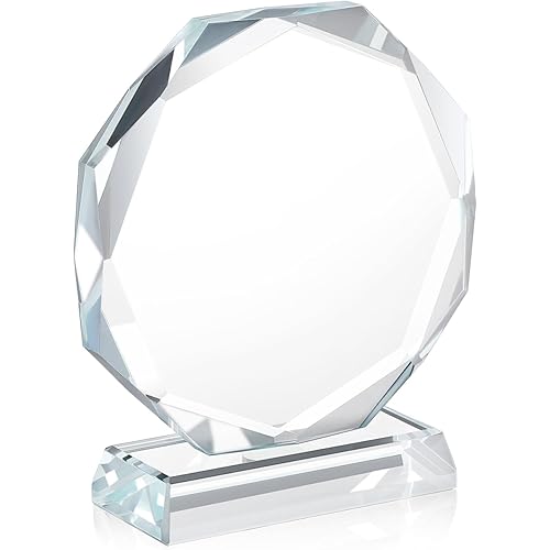 DECHOUS Blank Crystal Trophy Award - Personalized Engraved for Employee Recognition Awards, Gifts for Coworker Employee Appreciation Anniversary Farewell Retirement