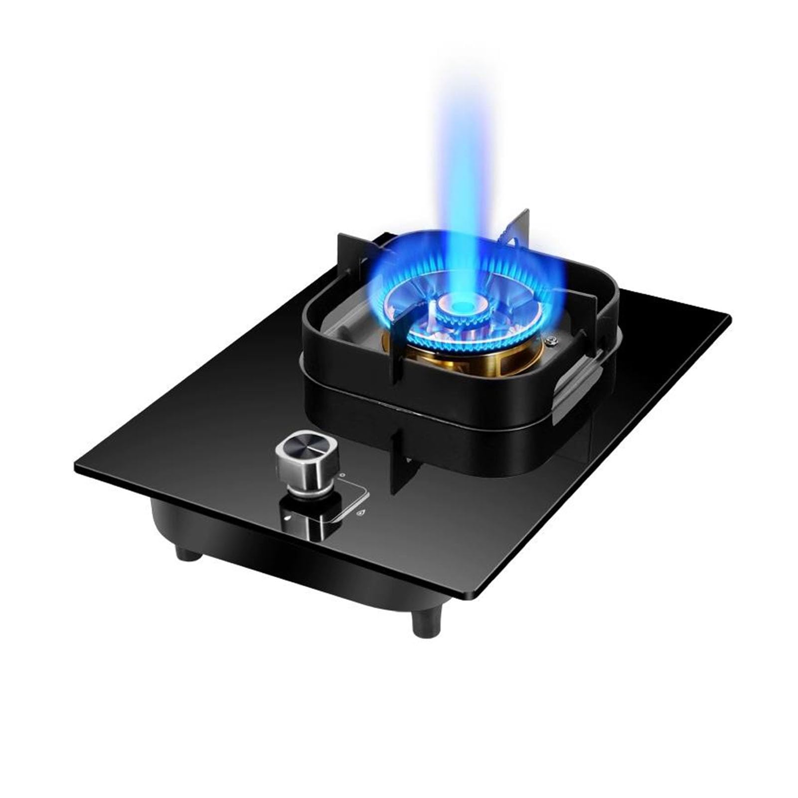 Bzjprfc One Color 44Cm Gas Stove,Built-In Gas Cooker 1 Burner,5.2Kw Nine-Chamber Fierce Flame Stove,Gas/Lp Gas Conversion,With Flame Out Protection,For Home Kitchens(Lpg)