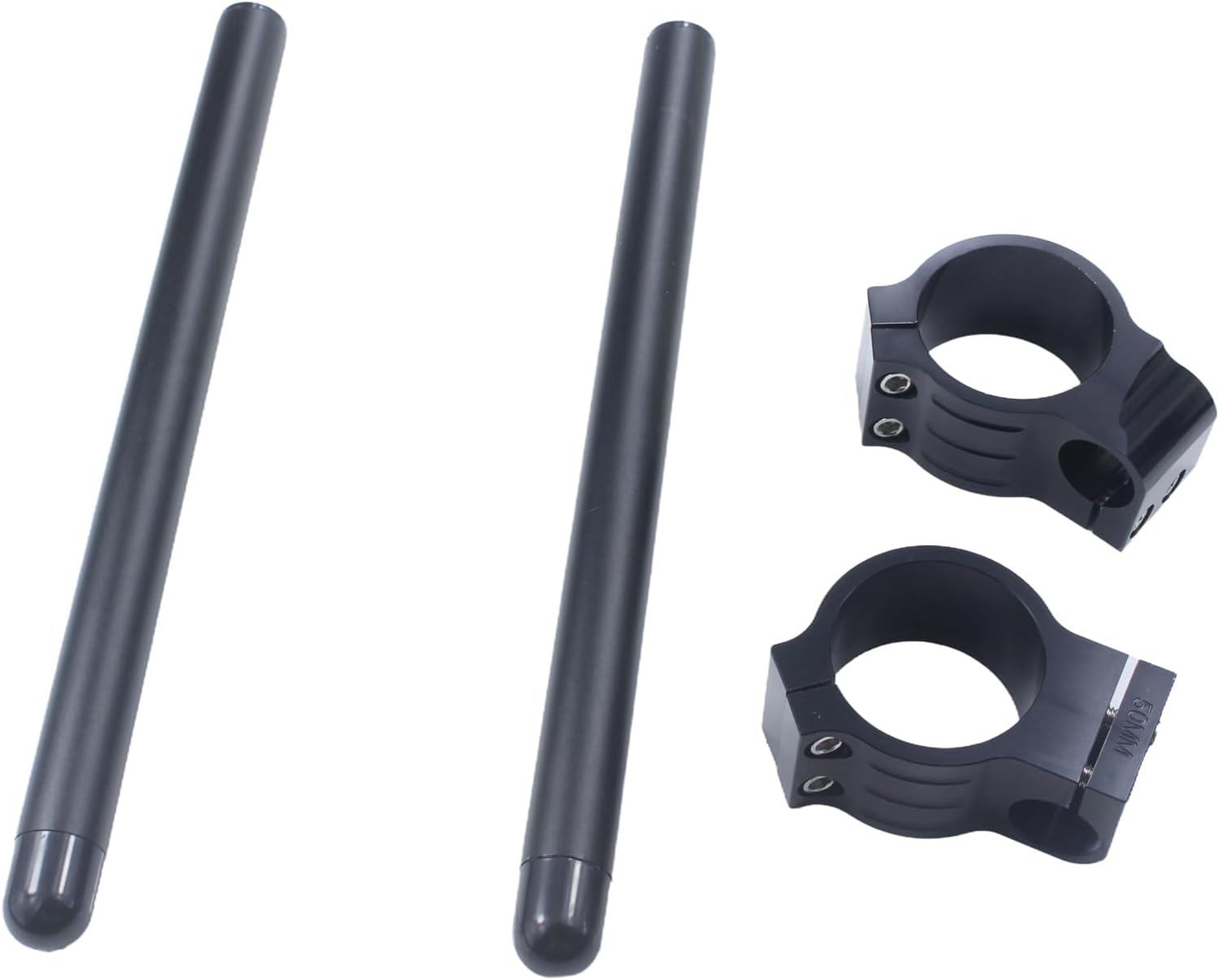 Motorcycle CNC Blakc Clip ons Handlebar For 7/8" 22mm 50mm Fork Tube For Most Street Sport Bike (50mm)