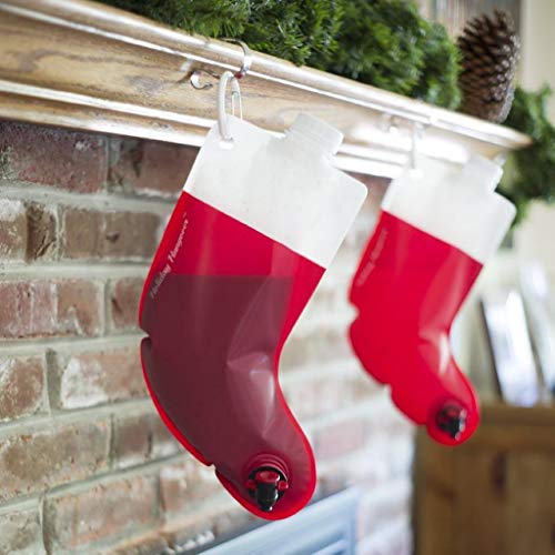 Santa's Stocking Flask For Party: 2.25 Liter Flasks Make Funny Yankee Swap Gifts, White Elephant Gifts, Funny Gag Gifts, Santacon Accessories And Holiday Party Decorations #TOP1