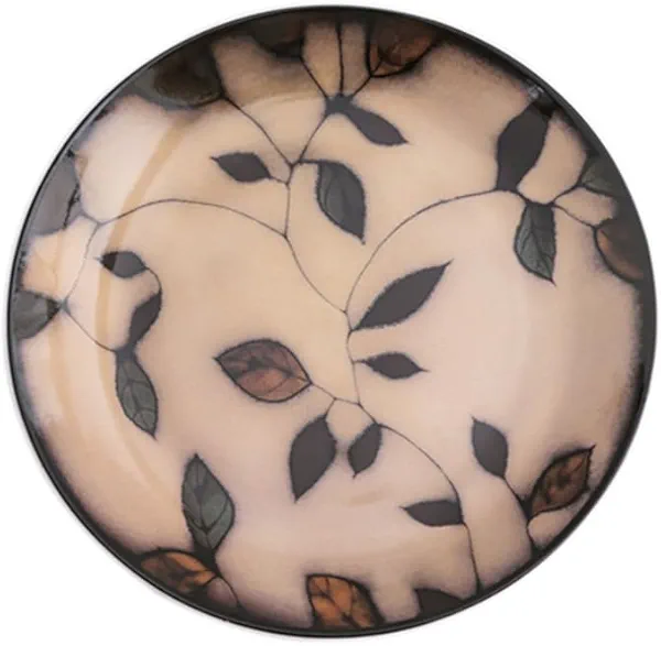 Leholao Enamel Serving Platter, Decorative Platter for Salad/Fruits/Food, 10.23 Inches, Multicolor