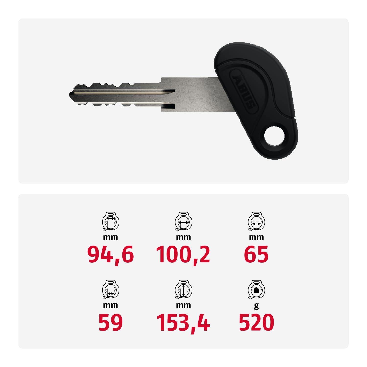 ABUS Unisex – Erwachsene 4650SL NR BK OE Rahmenschlösser, Unifarben, universal