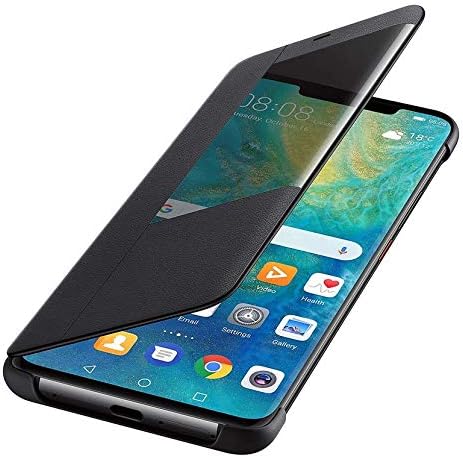 S View Window Leather Flip Cover for Huawei Mate 20 Pro - Black