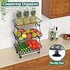 OKZEST 3-Tier Rolling Pantry Floor Organizer and Storage Cart with Wheels, Stackable Wire Pantry Baskets for Pantry Shelves, Kitchen Fruit Basket Stand and Storage Rack for Fruit Snack Onion Potato #5