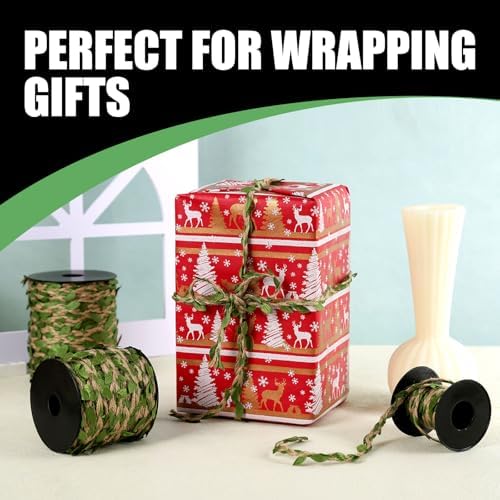 Radix Rope Natural Jute Twine with Green Leaf - 33 Feet (10 Meters) | Decorative Garden String for Gift Wrapping, Crafts, Wedding Decor — view 8