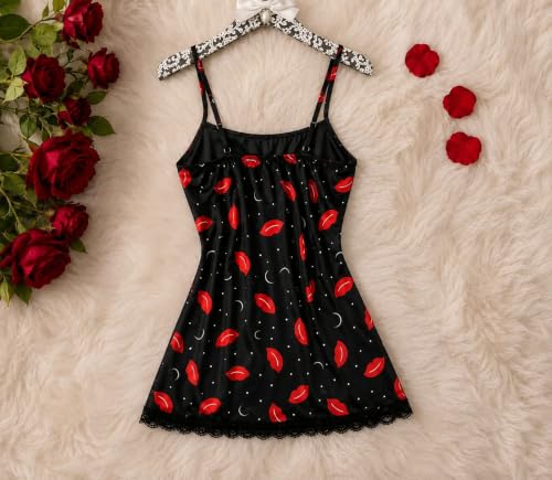Image of Anvesha Beauty Night Dress for Women with Lace Trim | Soft V Neck Sleeveless Nighty Slip | Lightweight Comfortable Sleepwear Short Chemise Nightwear for Girls & Ladies Brown