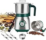 Grain Grinder for Home, Split Wet and Dry Grinder, 600g Removable Grain Mill Grinder, Electric Grain Grinder with Funnel, Adjustable Powder Machine for Dry Spice Herbs Grains Coffee Rice Pepper