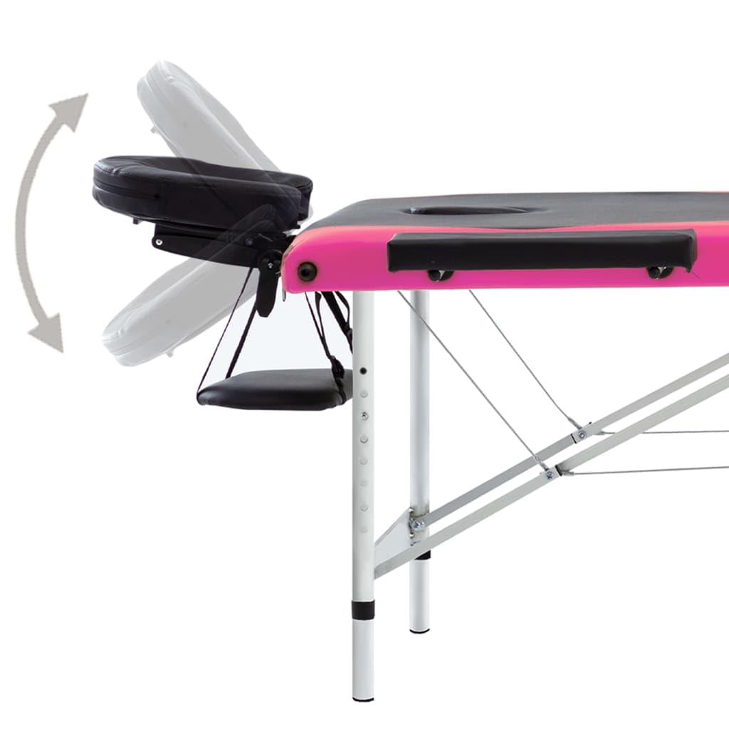 Generisch Massageliege Klappbar 3-Zonen Aluminiumgestell Schwarz und Rosa,Gesundheit & Schönheit,Körperpflege,Massage & Entspannung,Massagetische,17.1KG,110240