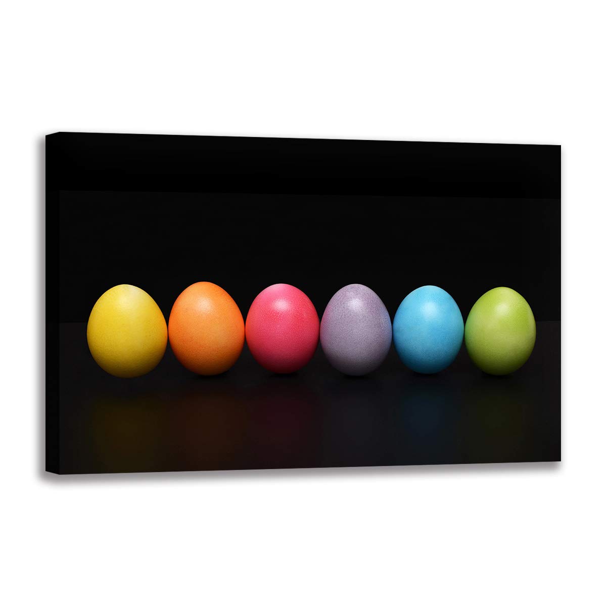 Impression sur toile peinture à l'huile oeufs colorés 60x90cm art mural raffiné