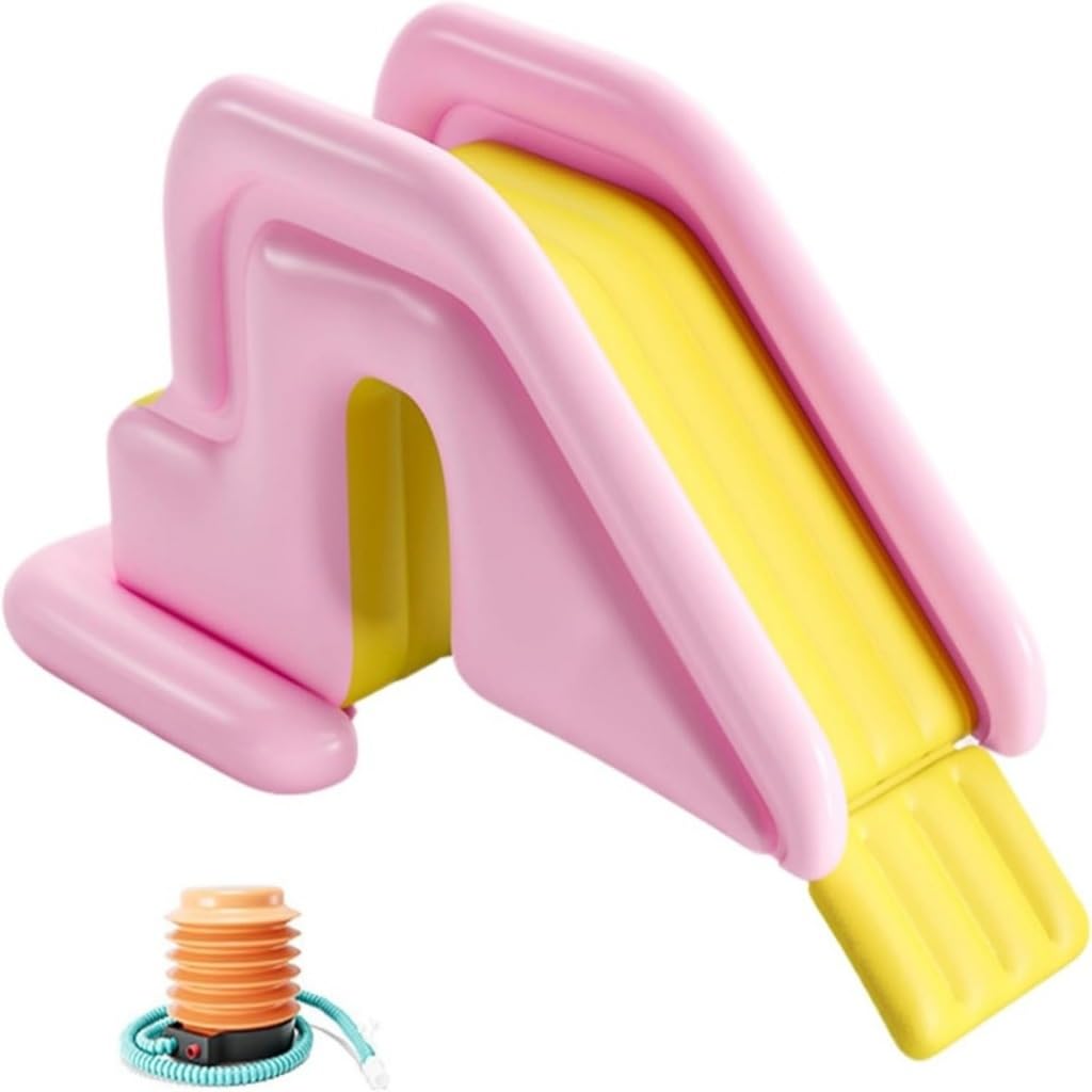 Tobogán acuático, Tobogán Inflable para Piscina(Pink)