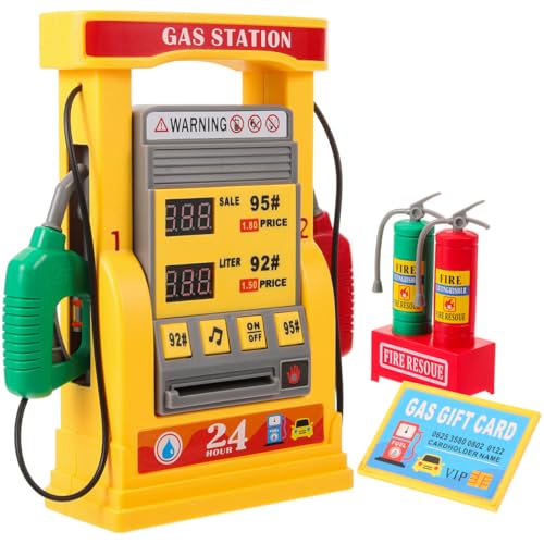 Milisten DIY Gas Station Playset for Boys and Girls Multifunctional Educational Toy Voice Guidance and Smart Counting 1 Set of Traffic Station Model for Creative Play
