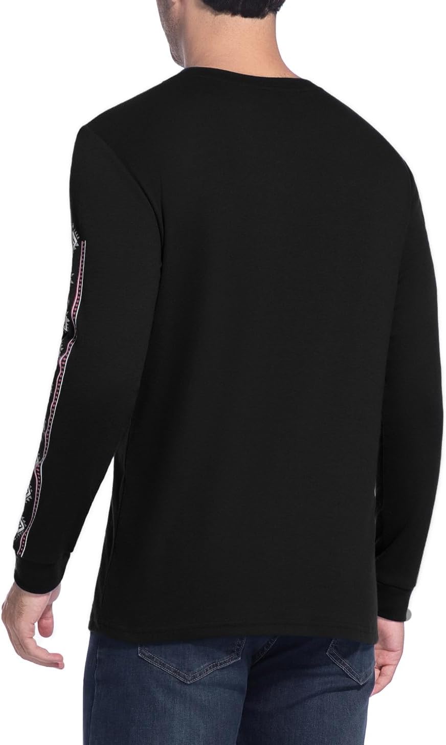 Mens Shirts Fall Winter Long Sleeve Crewneck Tops Casual Vintage Western Aztec Print Pullover Shirt - Image 5