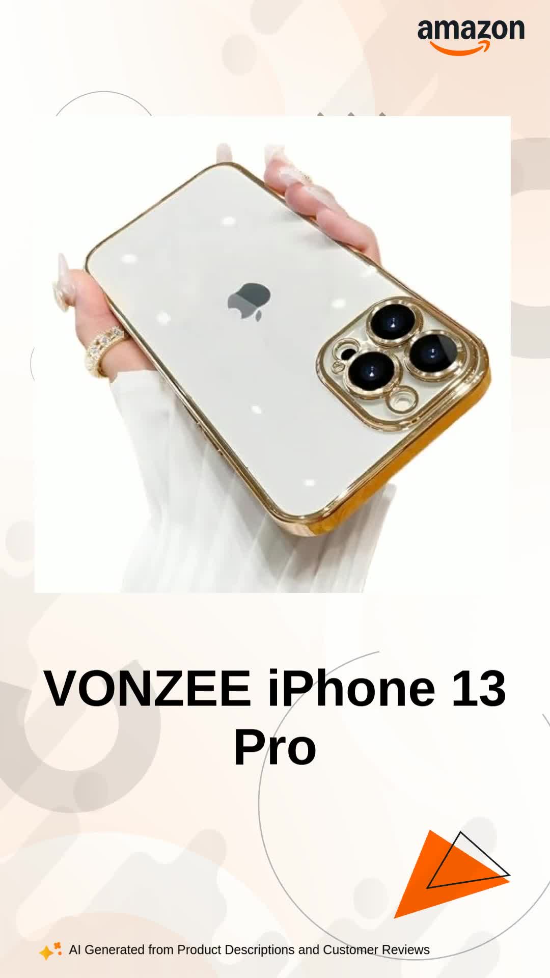VONZEE TPU Transparent Case Compatible With Iphone 13 Pro (6.1