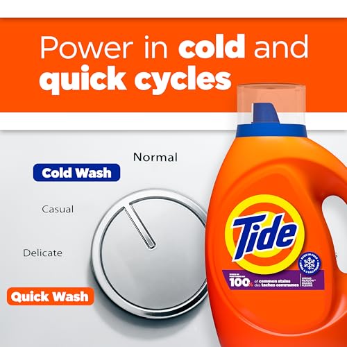 Image of Tide Laundry Detergent Liquid, Spring Meadow Scent, 64 Loads, 84 fl oz, Works on 100% of Common Stains