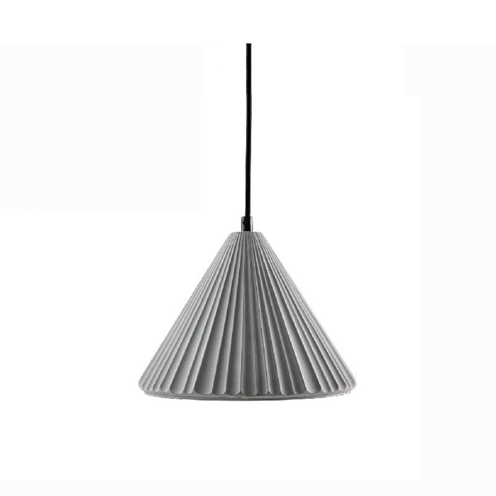 PLQWUJD Exquisite Chandelier Ceiling Light Fixture Cement Close to Ceiling Light E27 Ceiling Lamp Pendant Lighting Pleated Shade Chandelier w/Concrete Cone(Gray,18x24cm)