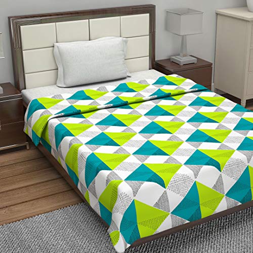 Image of Divine Casa 120 GSM Reversible Fluffy and Soft Lightweight Brittle Rocca Print Double Bed Glace Cotton AC Dohar Blanket for Mild Winter- (Love Bird, 140 x 210, CM)| TC - 120