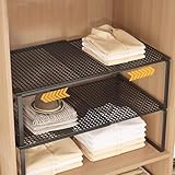 Expandable Stackable Cabinet Organizer - Adjustable Storage Shelf Rack for Kitchen, Bathroom, Pantry, and Office Space Saving