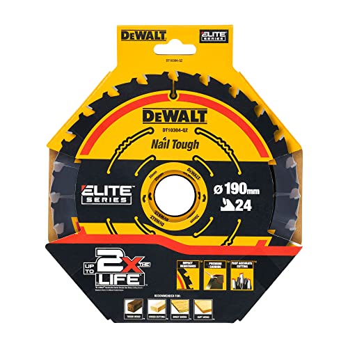 DEWALT DT10304-QZ 190mm x 30mm 24T Extreme Framing Circular Saw Blade – Corded Use | Precision Cutting for Wood & Timber