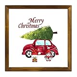 Letrero de madera con marco de gnomo de Feliz Navidad, sala de estar