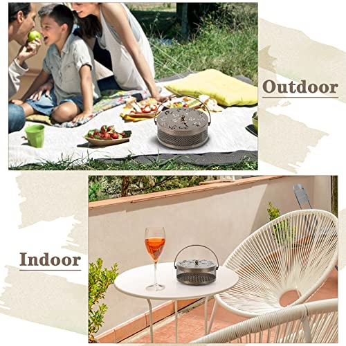 Retyion Mosquito Coil Holder, Portable Mosquito Incense Holder With Ash Brush And Fireproof Cotton For Indoor And Outdoor Camping (New Bronze) #TOP5
