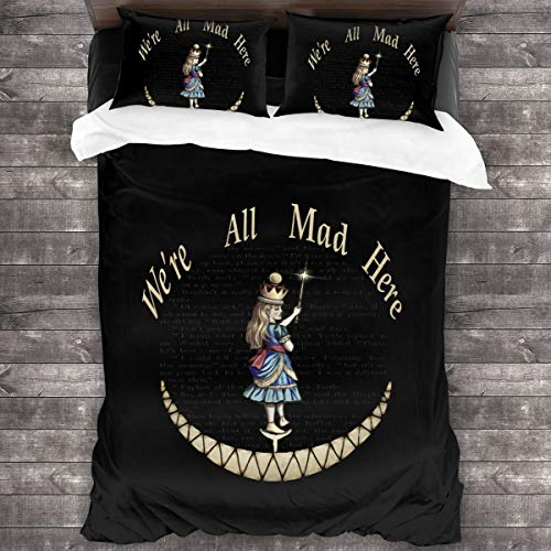 522 Alice in Wonderland Adults Kids Luxe Bedding 3-Piece Bedspread Coverlet Set Bedding Set Super Soft and Easy Care 86x70