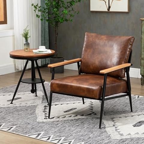 Modoway Brown Leather Accent Chair Cover