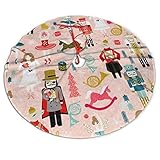 MSGUIDE Ballet Nutcracker Christmas Fabric Christmas Tree Skirt Ornaments 48inch Tree Skirt for Part