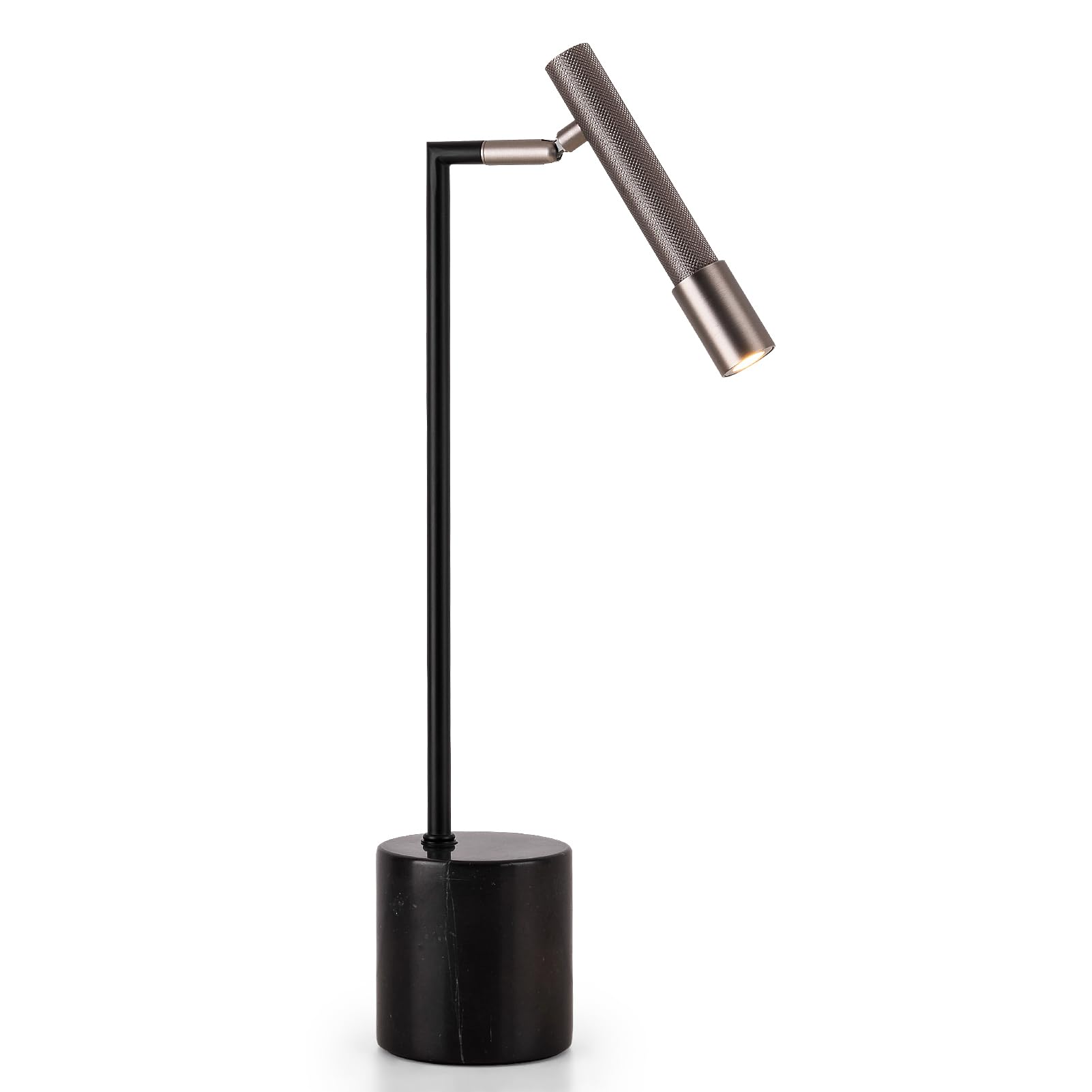 Harper Living Black Led Table Lamp With Marble Base Touch Dimmer & Adjustable Head In
