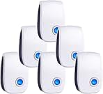 Upgraded Ultrasonic Repellent Electronic Plug in Indoor Pest Control Repeller for Insects Mice Rodents Spiders Cockroach Bug Roach Mosquitoes 6 Packs