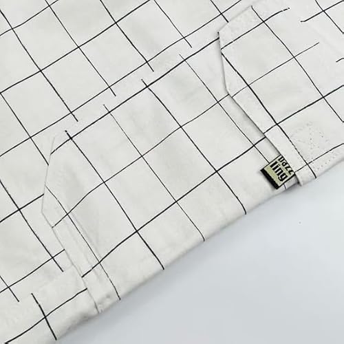 Bermuda Masculina Cargo Sarja Quadriculada Xadrez Bolsos Laterais (50, Branco)