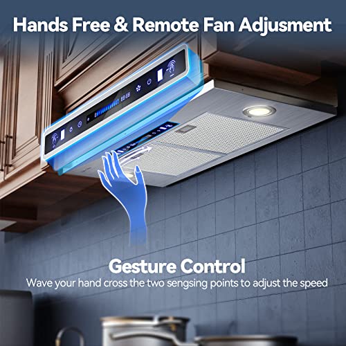 HisoHu Insert Range Hood 30 Inch / 36 Inch, 900 CFM with Ducted