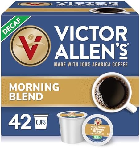 Victor Allen's Coffee Decaf Morning Blend, Light Roast, 42 Count, Single Serve Coffee Pods for Keurig K-Cup Brewers