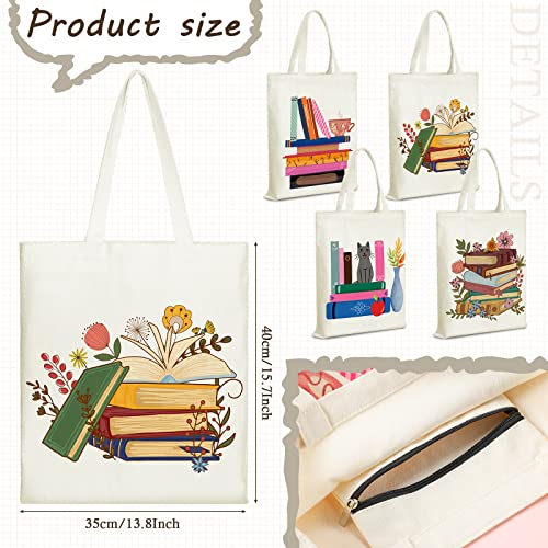Bolsa Tote de Lona con Bolsillo para Amantes de Libros miniatura 2