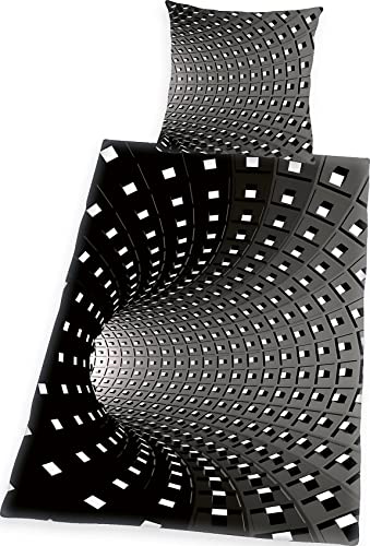 Herding 3D Effekt Bettwäsche-Set, Kopfkissenbezug 80 x 80 cm, Bettbezug...
