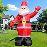 10FT Christmas Inflatables Santa Claus Outdoor Decoration, Giant Blow up Santa Claus with Built-in LED Lights, Classic Xmas Decor for Yard Garden Lawn Hall Plaza Mall Holiday Party, Inflates Quickly