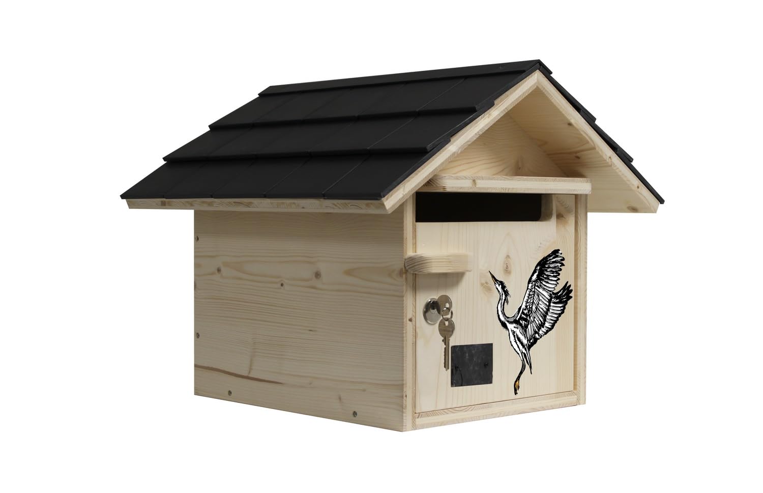 Boite aux lettres bois héron Créastuce boîte postale extérieure haut de gamme