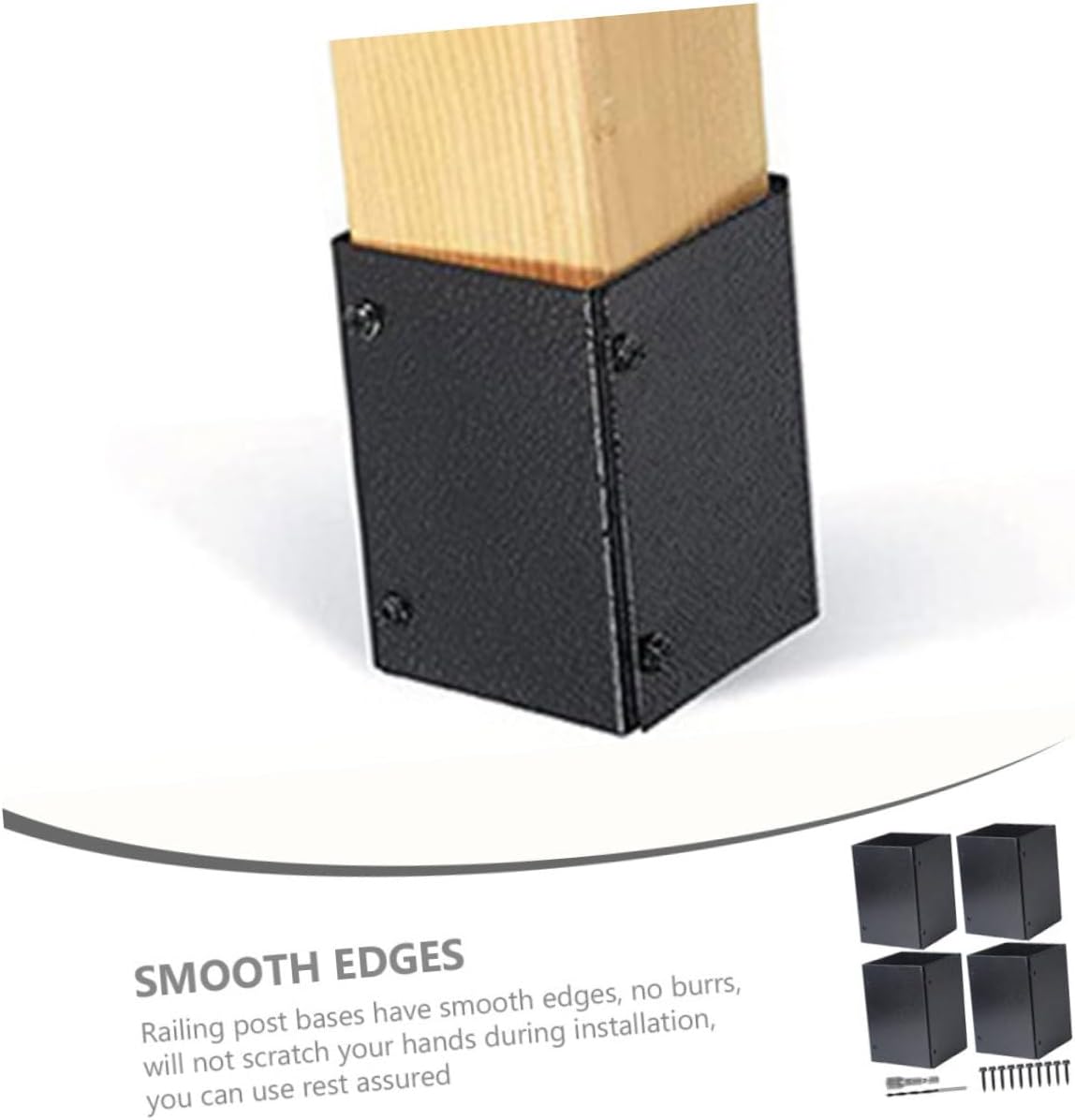 Mipcase 1set Mailbox Post Protector Metal Deck Post Base Cover for Mailbox Railing Heavy Duty Easy to Install Lightweight Strong Texture for Outdoor Use