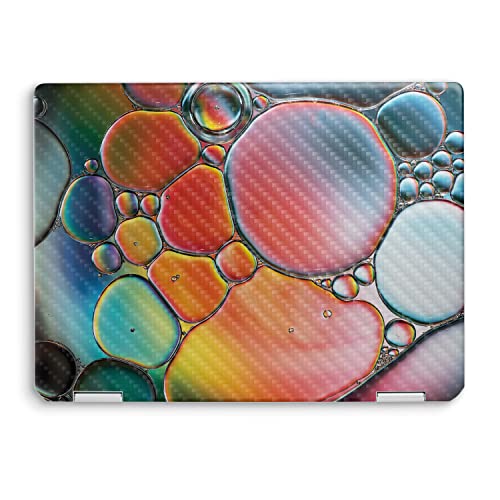 Image of MightySkins Carbon Fiber Skin Compatible with HP Spectre x360 14 inch (2022) Full Wrap Kit - Rainbow Bubbles | Protective, Durable Textured Carbon Fiber Finish | Easy to Apply | Made in The USA