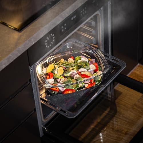 KADAX Glasbräter, Auflaufform mit Deckel aus hitzebeständigem Glas, feuerfestes Gefäß für Lasagne, Gemüseeintopf… – Ansicht 3