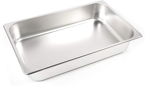 Paquete de 6 ollas de vapor de tamaño completo de 1.3 pulgadas de profundidad, sartén de acero inoxidable de 0.031 in 0.03 pulgadas de grosor,