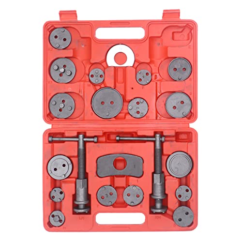 Yuhtech Universel 22 Pcs Coffret Repousse Piston d'étriers de Freins Set pour Remplacement de Disque Outil et Adaptateurs Outils pour étrier de Freins