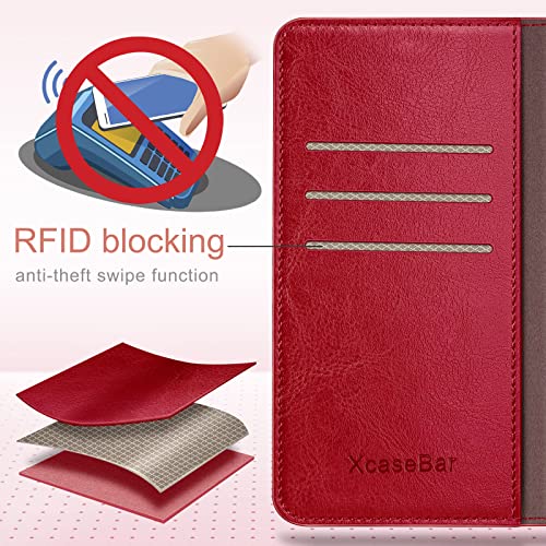 Xcasebar 2-In-1 Detachable For Samsung Galaxy S20 Ultra Wallet Case With【Rfid Blocking】 Credit Card Holder,Flip Folio Book Pu Leather Protective Cover Women Men For S20Ultra Phone Case Case Red #TOP2
