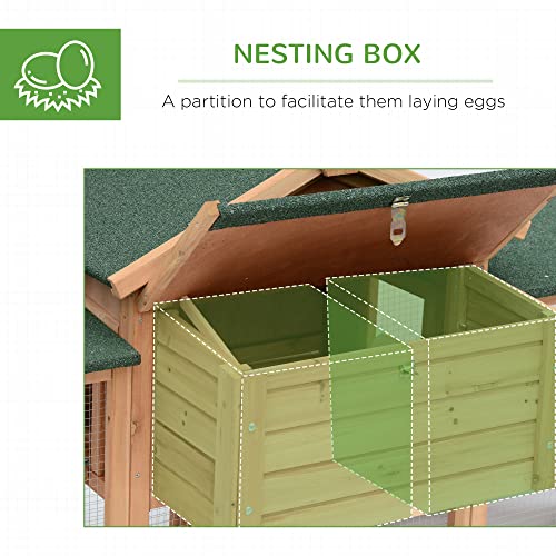 Pawhut 80" Chicken Coop Wooden Chicken House Rabbit Hutch Poultry Cage Hen Pen Backyard With Nesting Box Run #TOP5