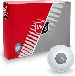 Collegiate Secondary Logo Wilson Golf Balls 12 Pack, Regulation Size Full Color Premium Golf Balls Collection
