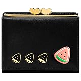YINHEXI Wallet for Women, Faux Leather, Bifold with RFID Blocking, Slim, Black, Unisex