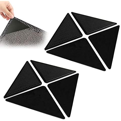 Rug Gripper Carpet, 8pcs Anti Slip Rug Grips Non Slip Rug Pad Grippers for Floors Anti Curling Carpet Gripper Triangle rug gripper for Tile Floors Carpets Cover