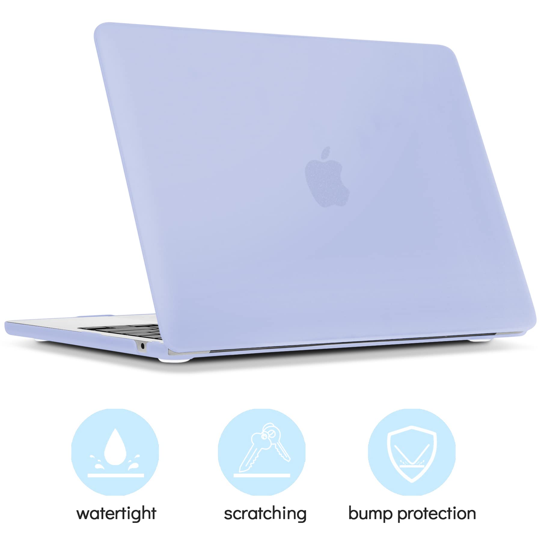 TECOOL Custodia MacBook Air 13,6 Pollici M3 M2 2024 A3113 e 2022 A2681, Cover Opaca Plastica Rigida Ultra Sottile e Copritastiera Italiano UE, Azzurro