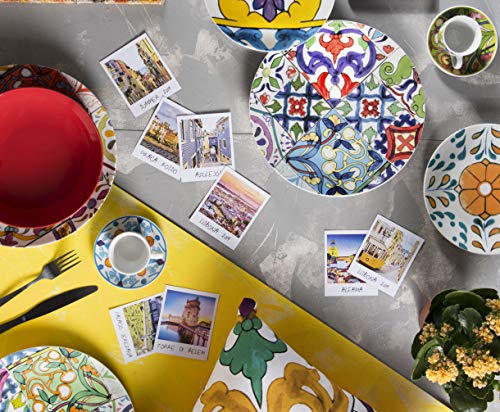 Excelsa Lisboa - Juego de 6 tazas de café con platillo, porcelana, multicolor - Imagen 4