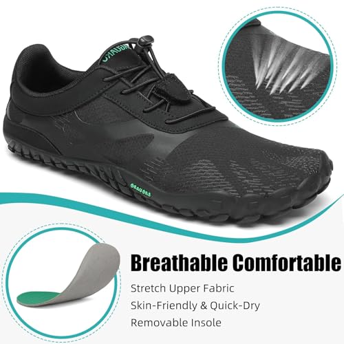 Image of SAGUARO Womens Mens Barefoot Shoes Minimalist Trail Runner Wide Toe Box Zero Drop Outdoor Cross Training Shoe