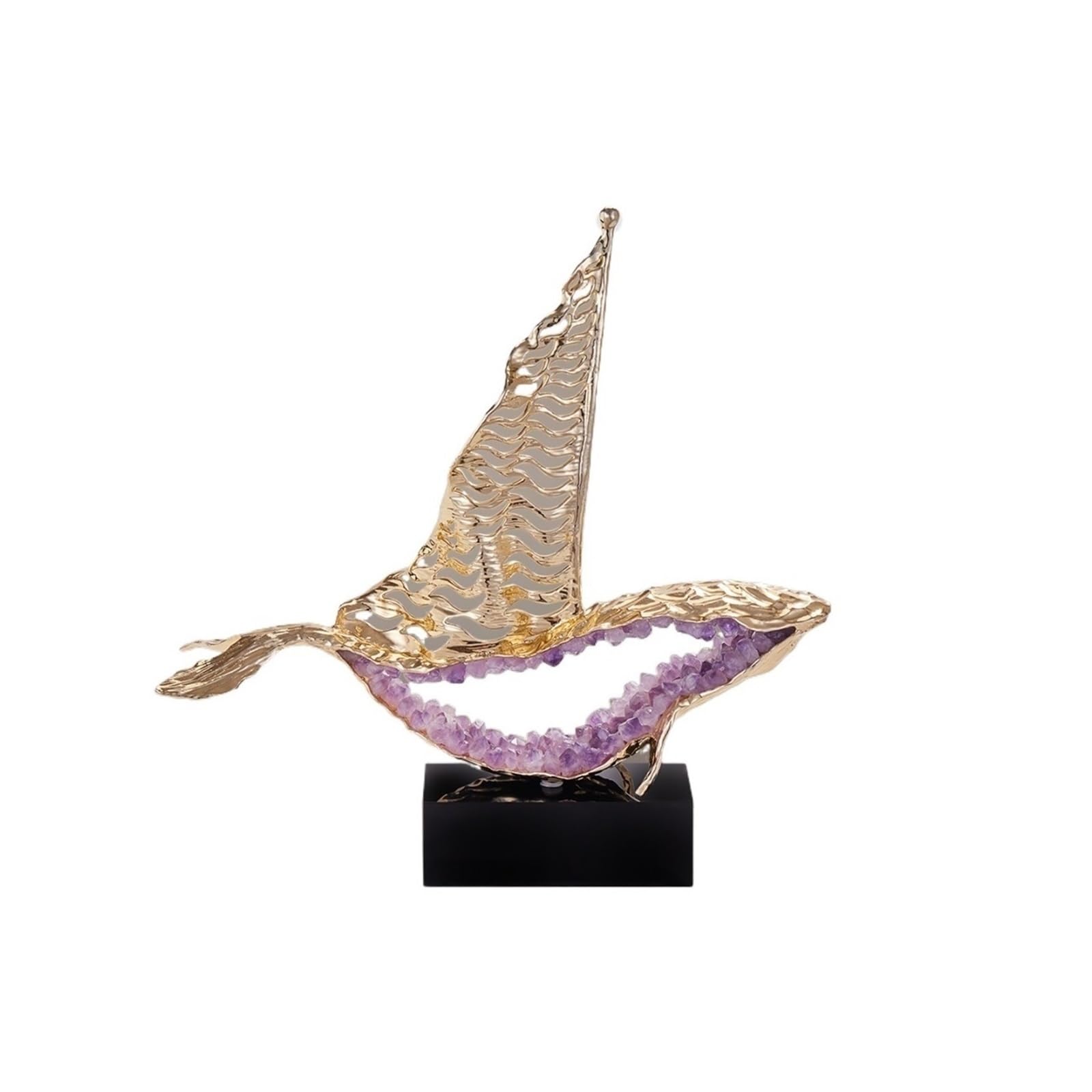 changgengyi Desktop Decor, Creative Amethyst Sailboat Ornament Wine Cabinet Decoration, Housewarming Opening Gift